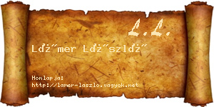 Lámer László névjegykártya