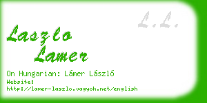 laszlo lamer business card