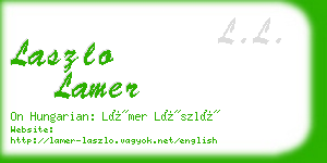 laszlo lamer business card